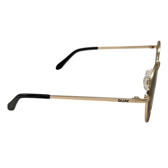 Quay Australia Loop Me In Round Sunglasses Gold Brown